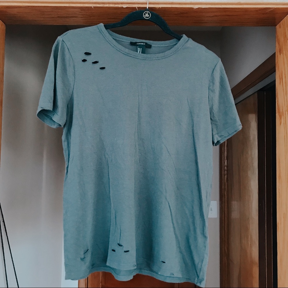 French Terry Distressed Tee